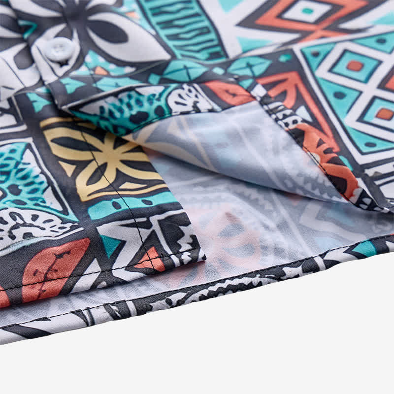 Chemise homme à motif aztèque patchwork tribal audacieux - image 7