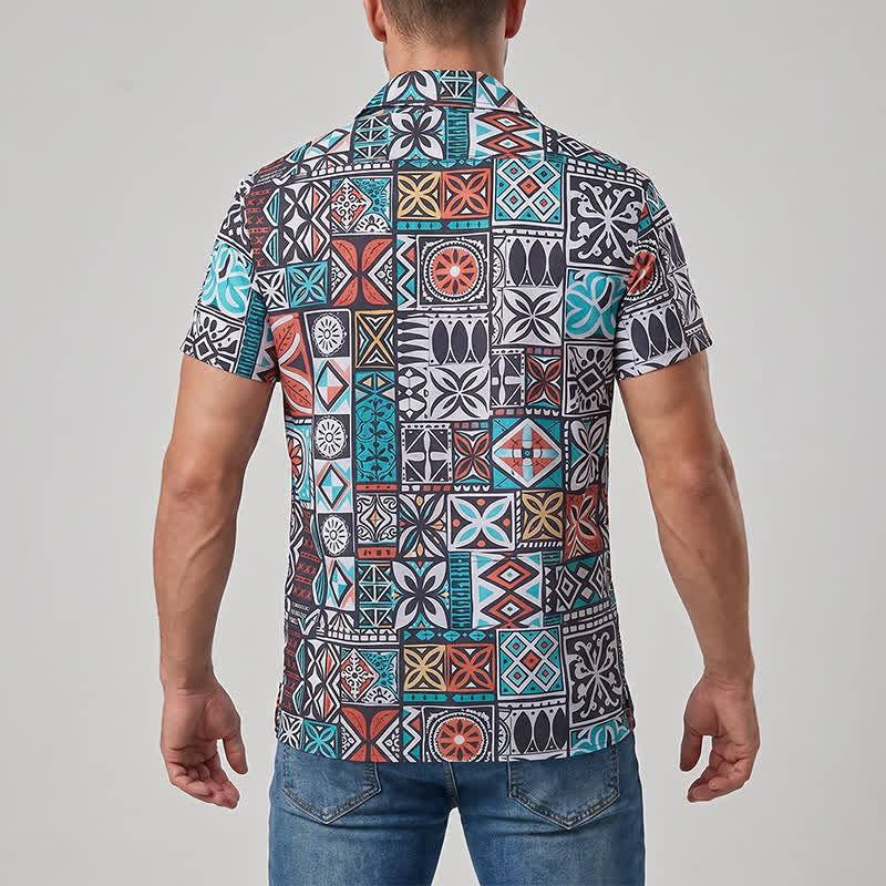Chemise homme à motif aztèque patchwork tribal audacieux - image 2