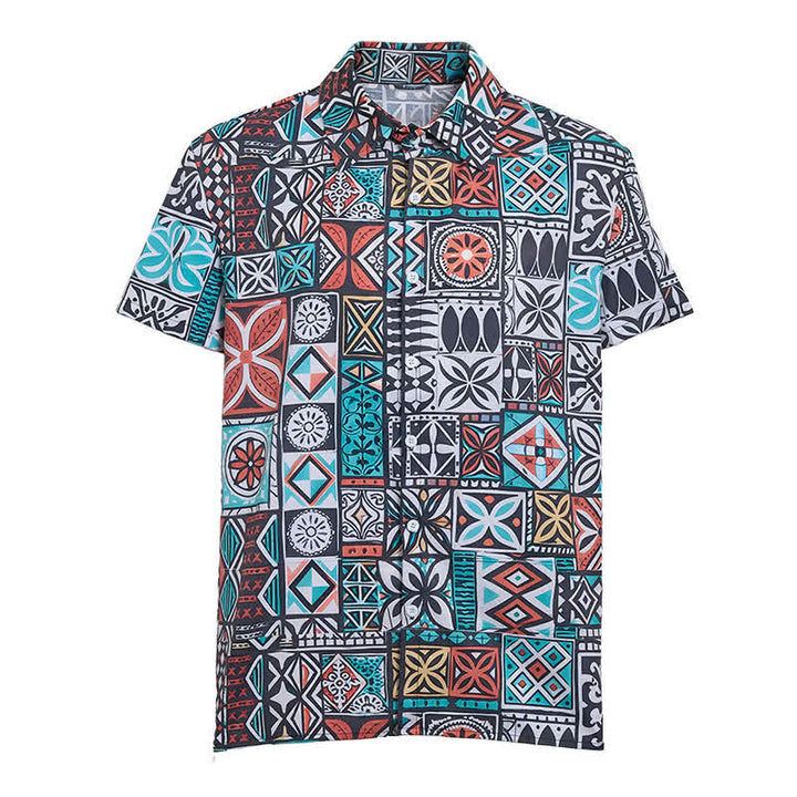 Chemise homme à motif aztèque patchwork tribal audacieux - image 9
