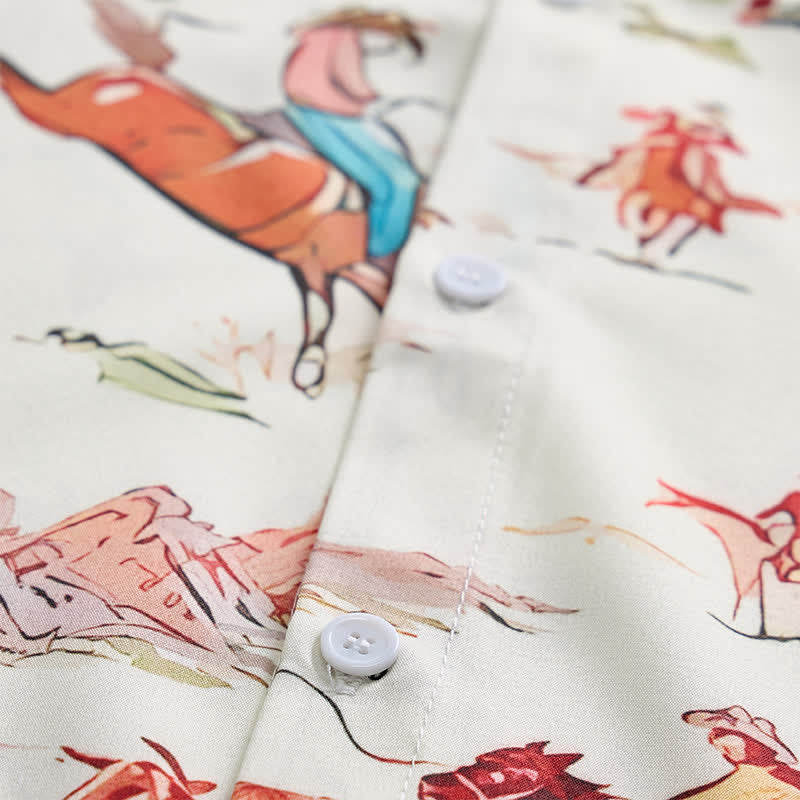 Chemise western rétro pour homme avec imprimé lasso et cheval - image 5