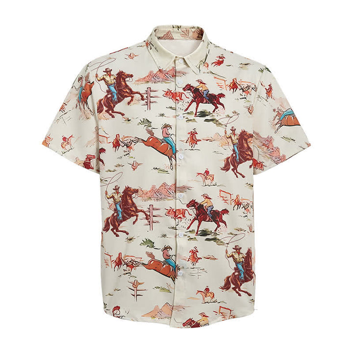 Chemise western rétro pour homme avec imprimé lasso et cheval - image 9