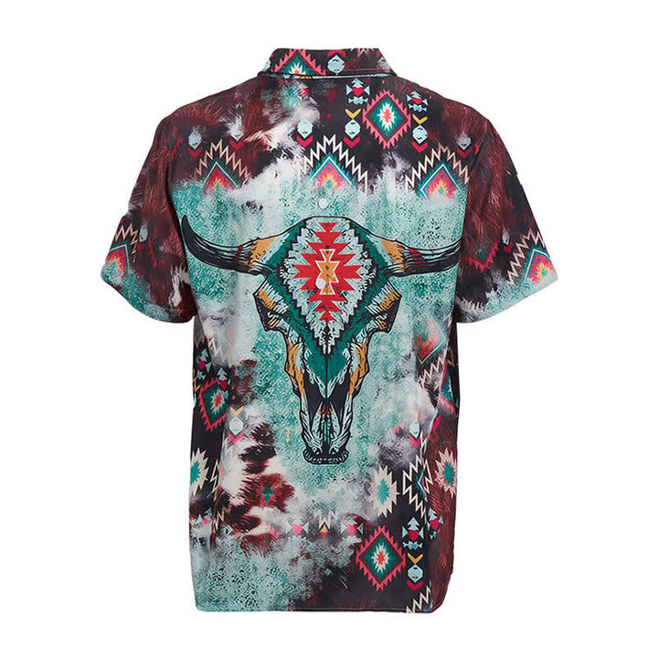 Chemise western pour homme à imprimé tribal tête de mort de Longhorn - image 10