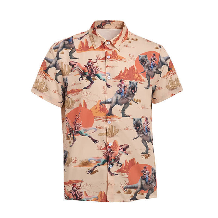 Chemise fantaisie pour homme avec imprimé dinosaure cavalier du Far West - image 9