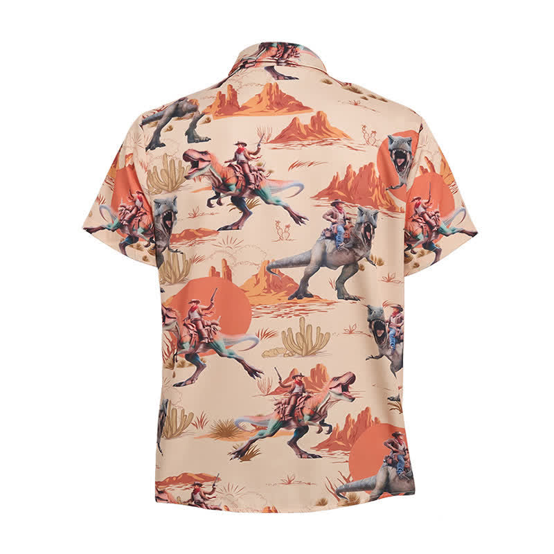 Chemise fantaisie pour homme avec imprimé dinosaure cavalier du Far West - image 10