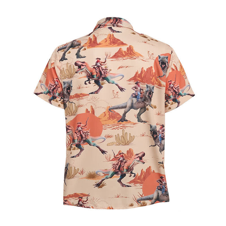 Chemise fantaisie pour homme avec imprimé dinosaure cavalier du Far West - image 10