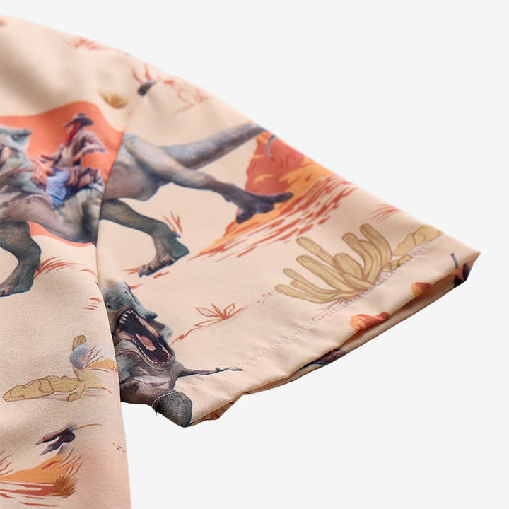 Chemise fantaisie pour homme avec imprimé dinosaure cavalier du Far West - image 8