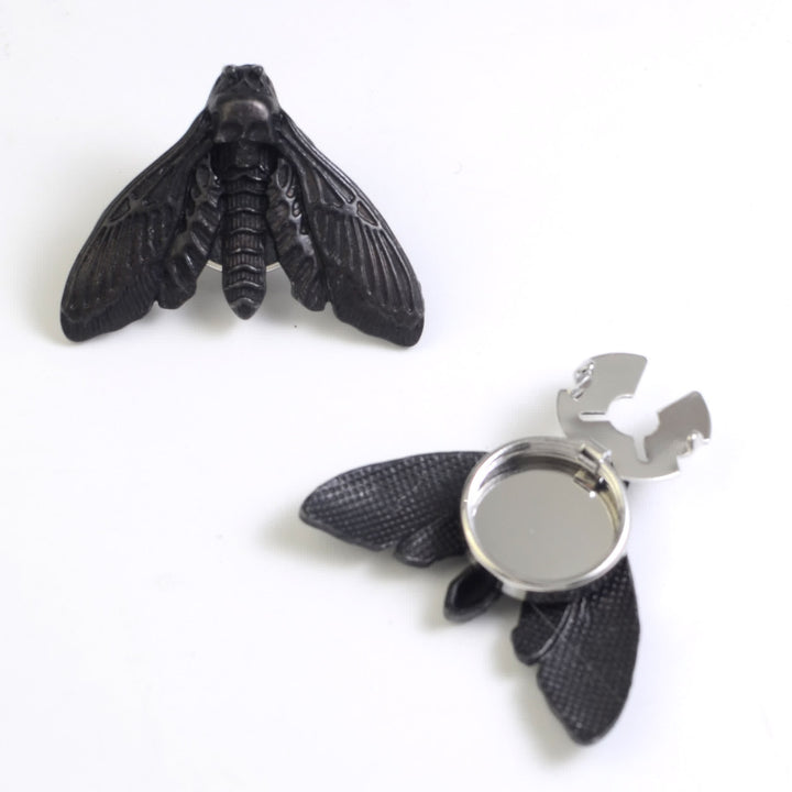 1 paire de couvre-boutons de chemise à pression en forme de tête de mort - Noir - image 7