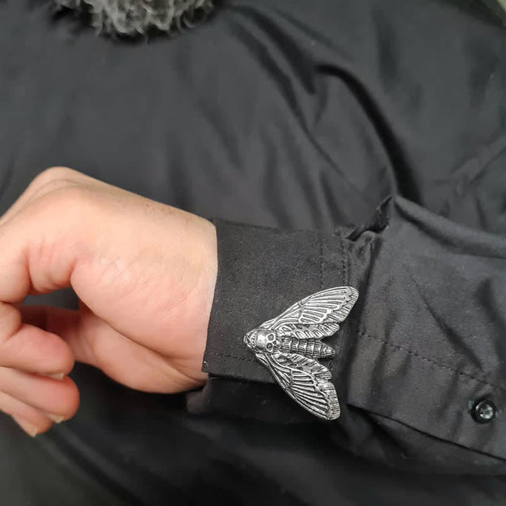 1 paire de couvre-boutons de chemise à pression en forme de tête de mort - image 2