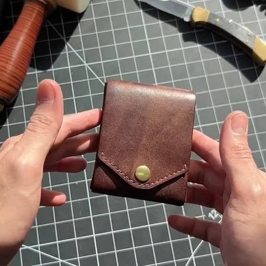 Portefeuille compact multifonctionnel en cuir avec emplacement pour mini stylo - image 1