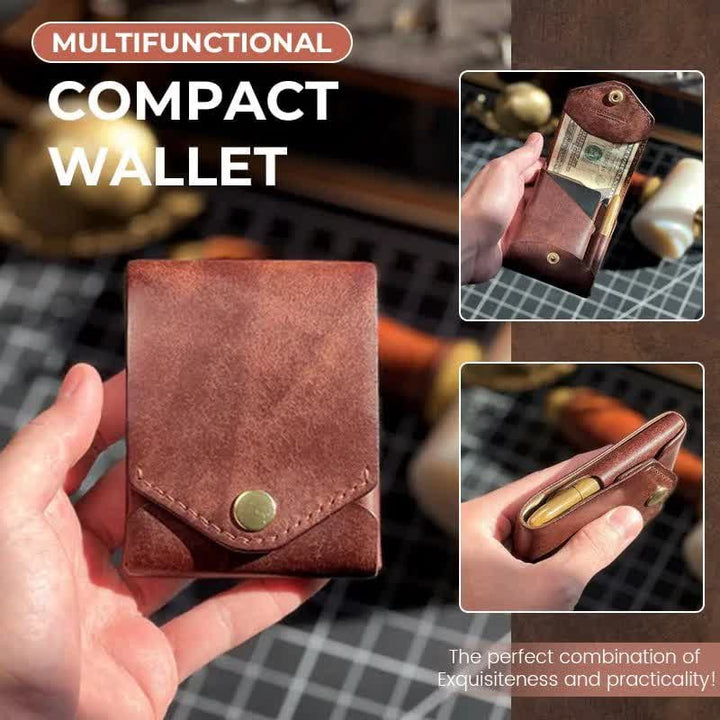 Portefeuille compact multifonctionnel en cuir avec emplacement pour mini stylo - image 3