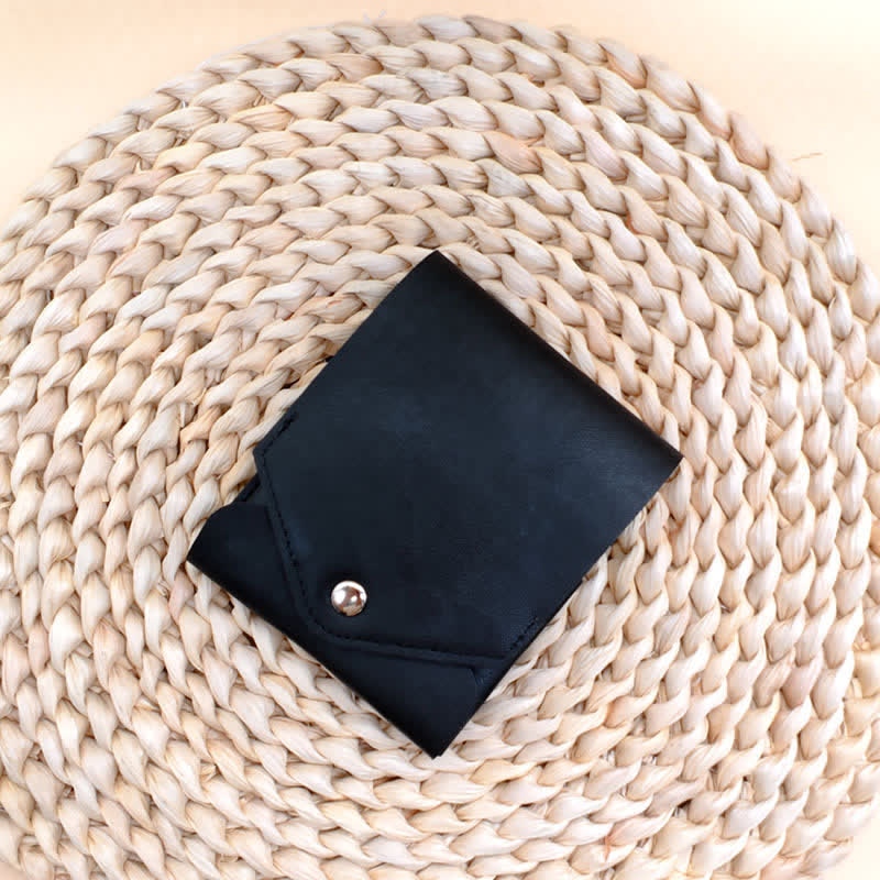 Portefeuille compact multifonctionnel en cuir avec emplacement pour mini stylo - Noir - image 9