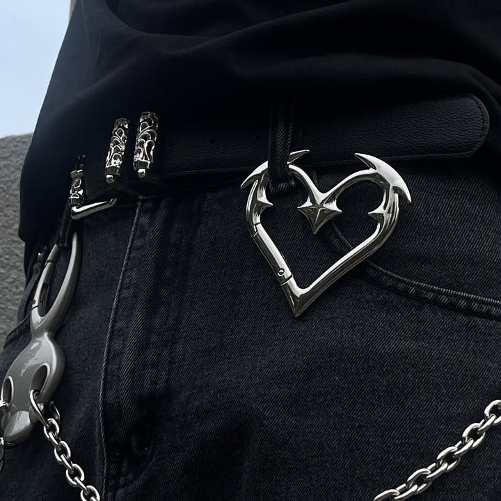 Porte-clés anneau à ressort en métal robuste en forme de cœur d'ange à monter soi-même - image 1