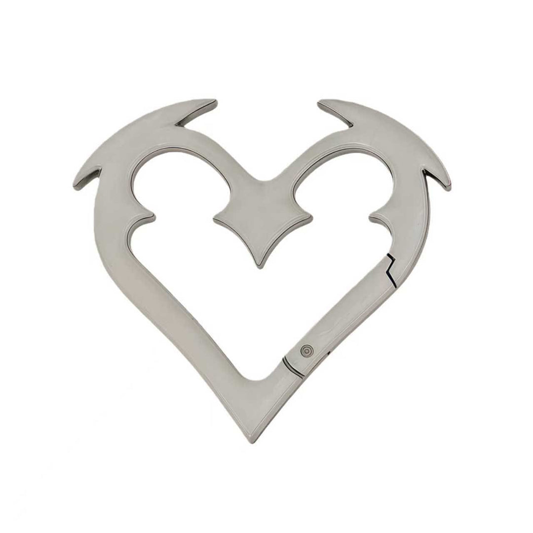 Porte-clés anneau à ressort en métal robuste en forme de cœur d'ange à monter soi-même - Argent vintage - image 4