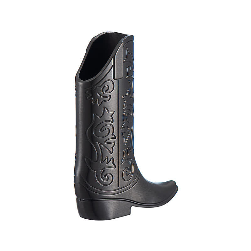 Étui à briquet en métal gravé en forme de botte de cowboy rétro - Noir - image 9