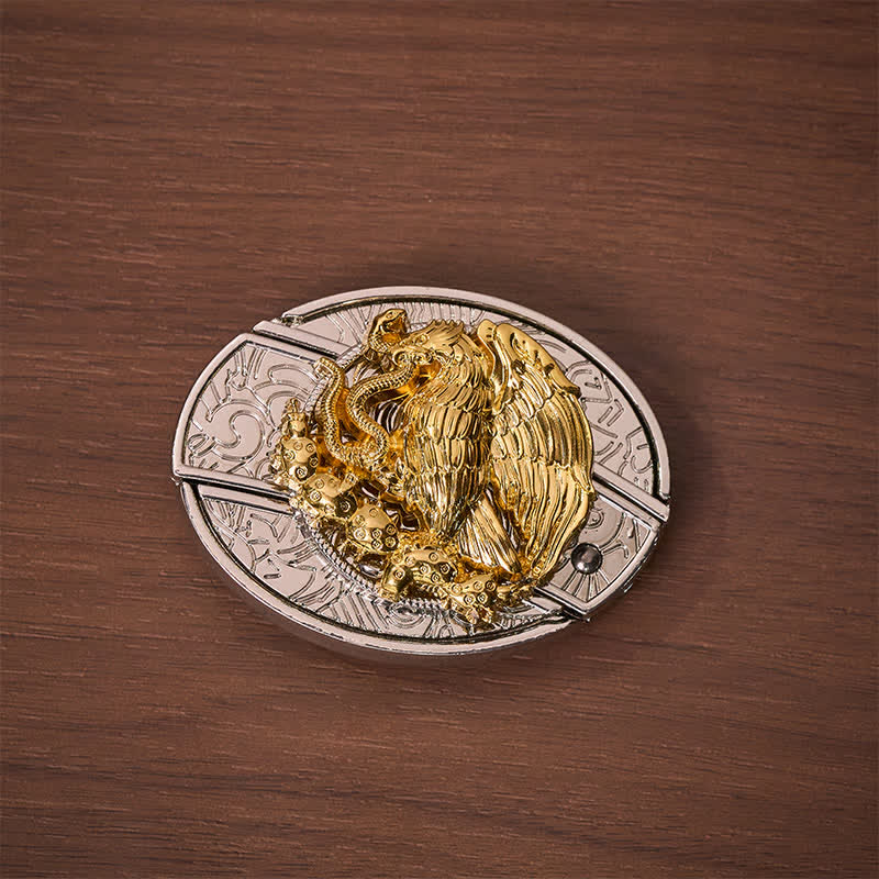 Couteau pliant dissimulé Gold Eagle Serpent DIY avec boucle argentée et ceinture en cuir - image 9