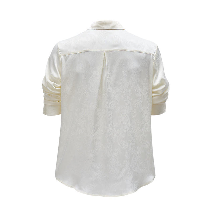 Chemise de mariage pour homme en satin jacquard à motif cachemire rétro britannique - image 17