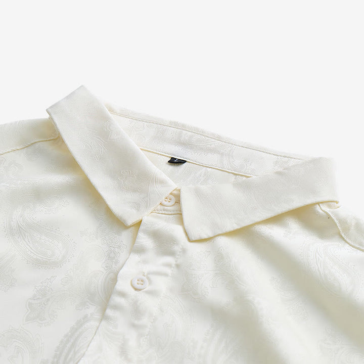 Chemise de mariage pour homme en satin jacquard à motif cachemire rétro britannique - image 18
