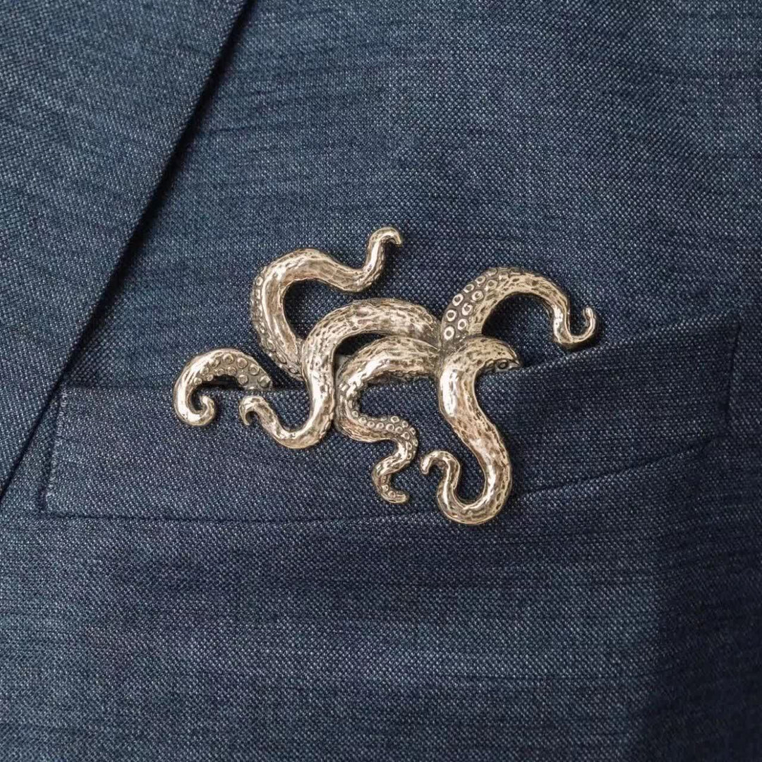 Pochette de costume gothique à tentacules de pieuvre avec porte-mouchoir - image 0