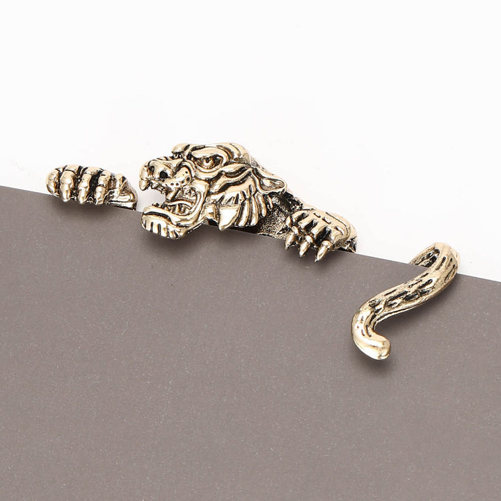 Porte-pochette de costume tigre féroce - Or antique - image 7