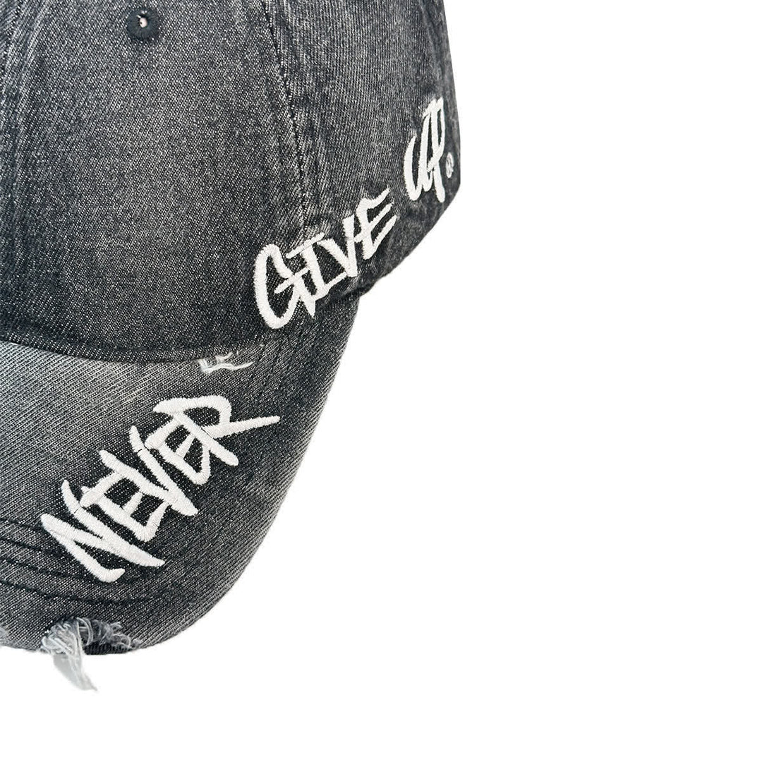Casquette de baseball en denim délavé brodée « Never Give Up » - image 7