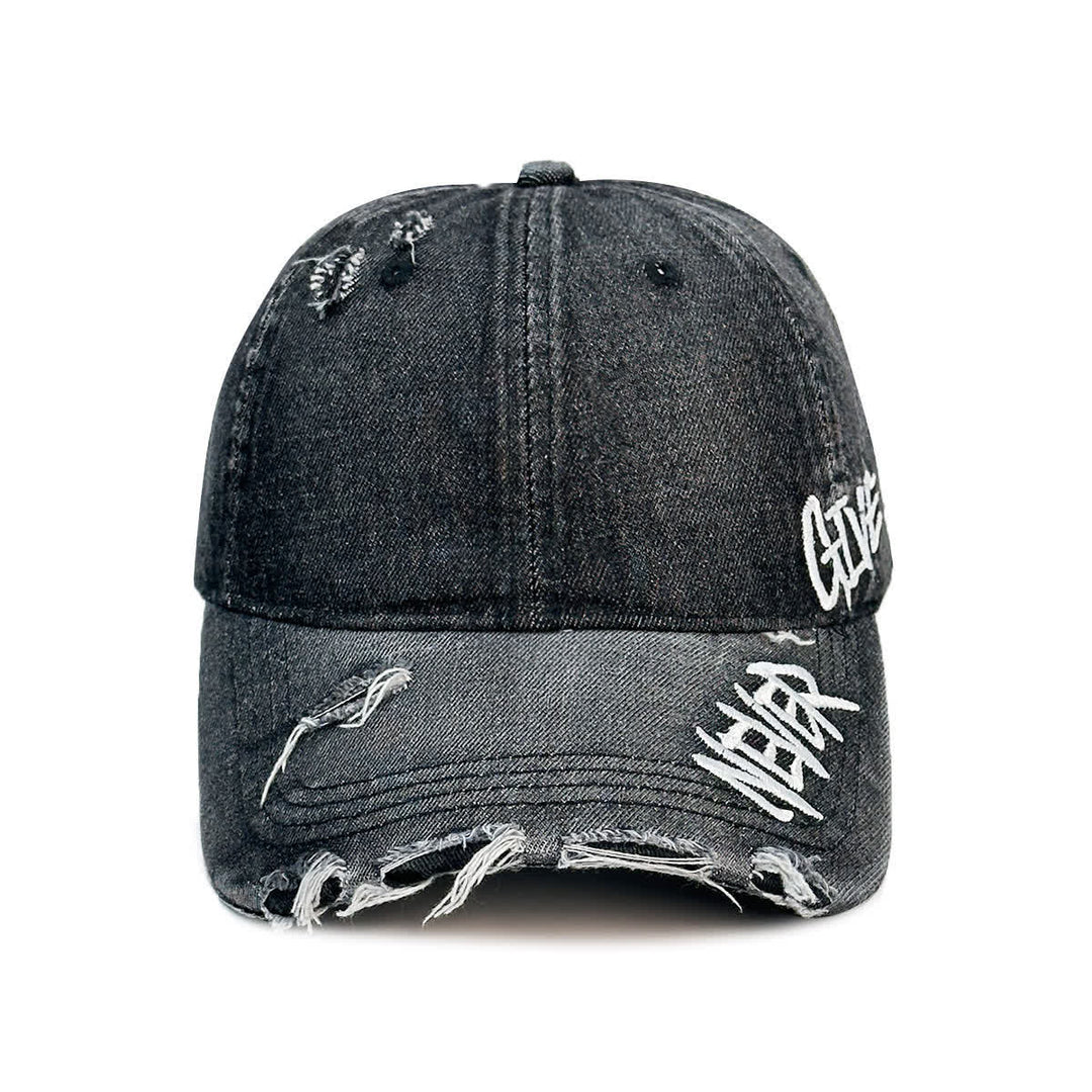 Casquette de baseball en denim délavé brodée « Never Give Up » - image 6