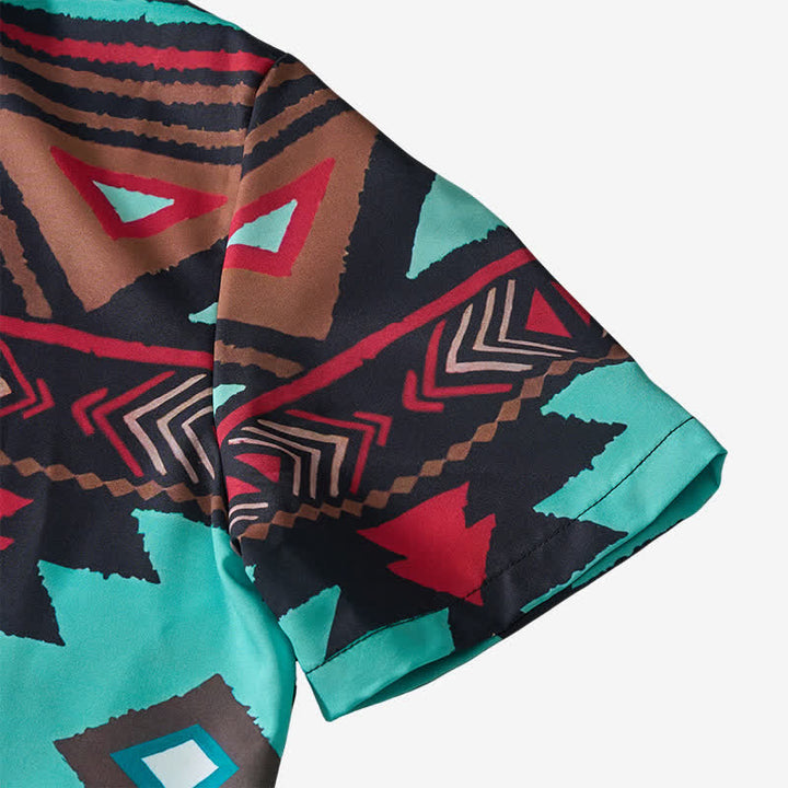 Chemise western rétro pour homme, imprimé géométrique aztèque du sud-ouest - image 8