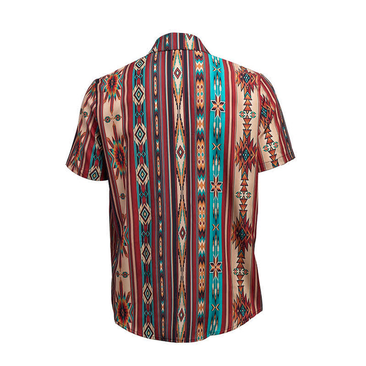 Chemise western pour homme à rayures aztèques couleur terre cuite - image 9