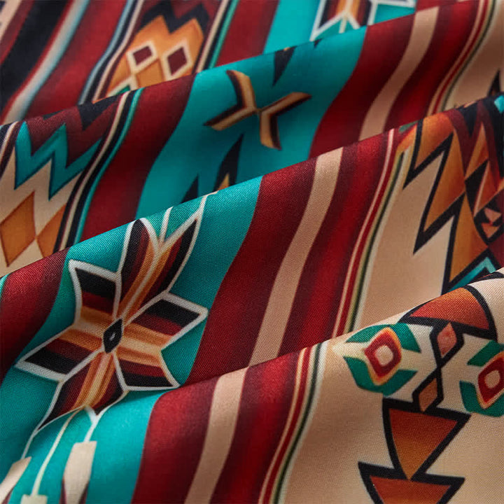 Chemise western pour homme à rayures aztèques couleur terre cuite - image 5