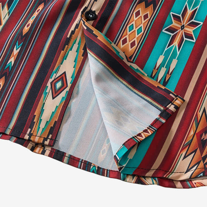 Chemise western pour homme à rayures aztèques couleur terre cuite - image 6