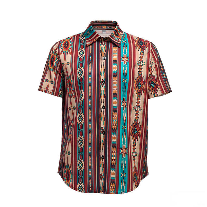 Chemise western pour homme à rayures aztèques couleur terre cuite - image 8