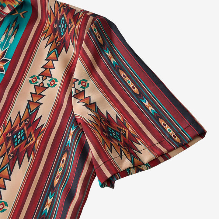 Chemise western pour homme à rayures aztèques couleur terre cuite - image 7