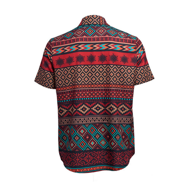 Chemise western pour homme à rayures aztèques rouges audacieuses - image 10