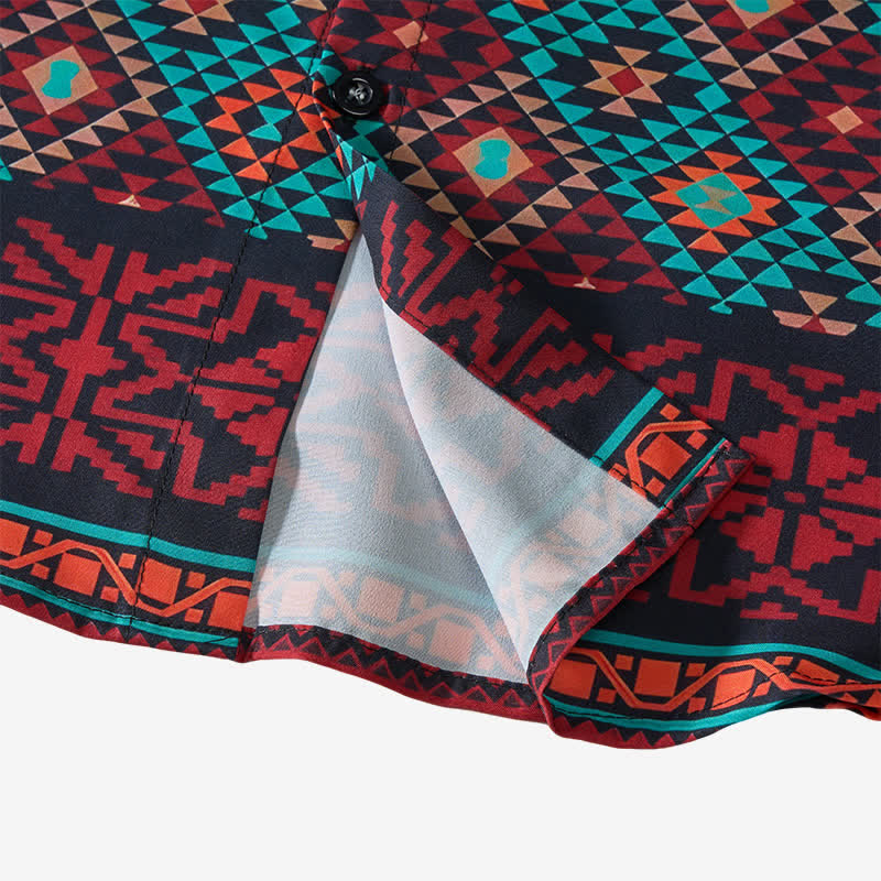 Chemise western pour homme à rayures aztèques rouges audacieuses - image 7
