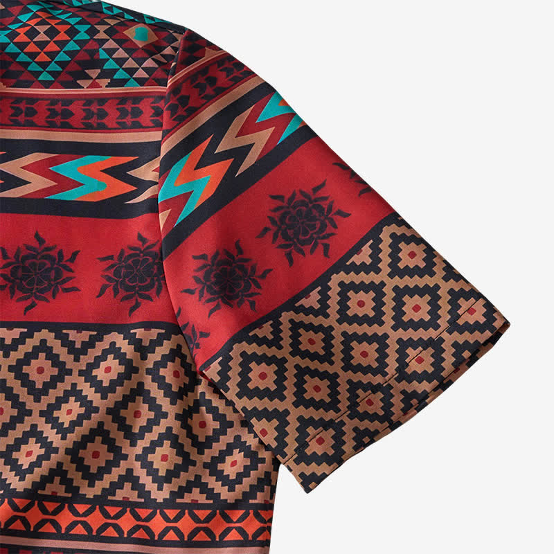 Chemise western pour homme à rayures aztèques rouges audacieuses - image 8