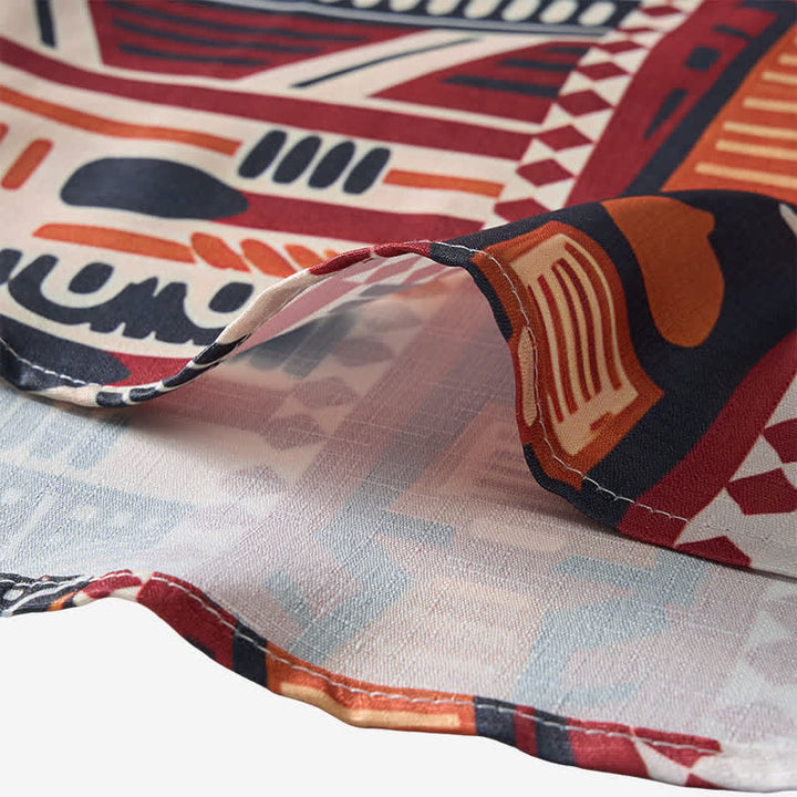 Chemise ethnique patchwork d'été pour homme, inspirée du Sud-Ouest américain - image 7