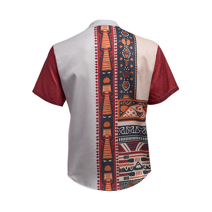 Chemise ethnique patchwork d'été pour homme, inspirée du Sud-Ouest américain - image 10