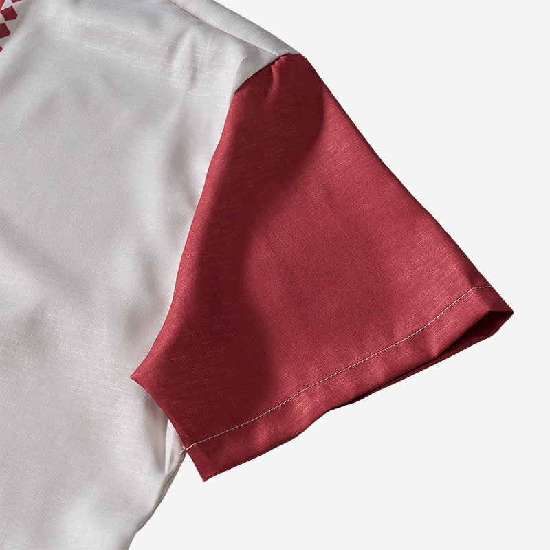 Chemise ethnique patchwork d'été pour homme, inspirée du Sud-Ouest américain - image 8