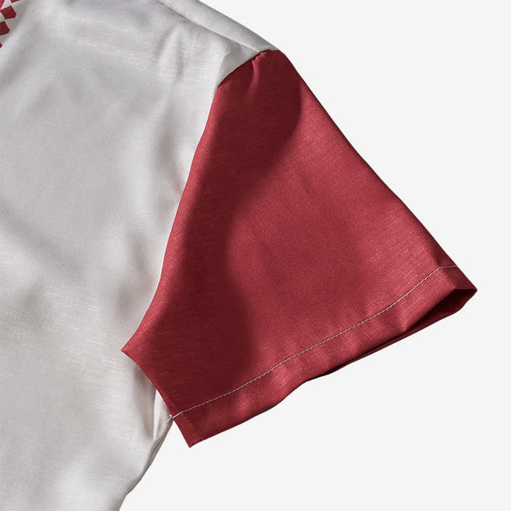 Chemise ethnique patchwork d'été pour homme, inspirée du Sud-Ouest américain - image 8