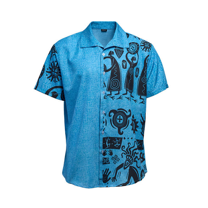 Chemise ethnique pour homme à imprimé inspiré de l'art rupestre du Sud-Ouest américain - image 9
