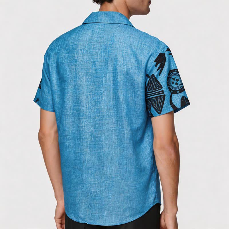 Chemise ethnique pour homme à imprimé inspiré de l'art rupestre du Sud-Ouest américain - image 2