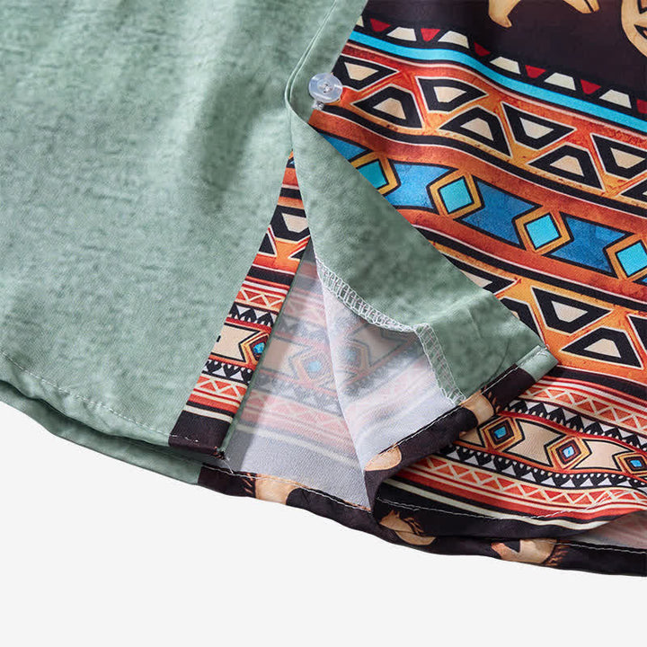 Chemise ethnique pour homme à imprimé bison pétroglyphe du désert - image 7