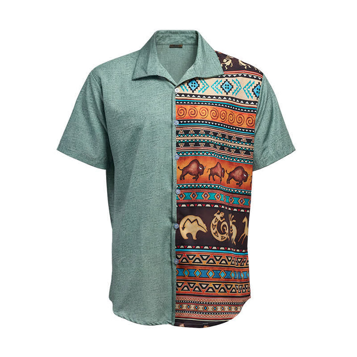 Chemise ethnique pour homme à imprimé bison pétroglyphe du désert - image 9