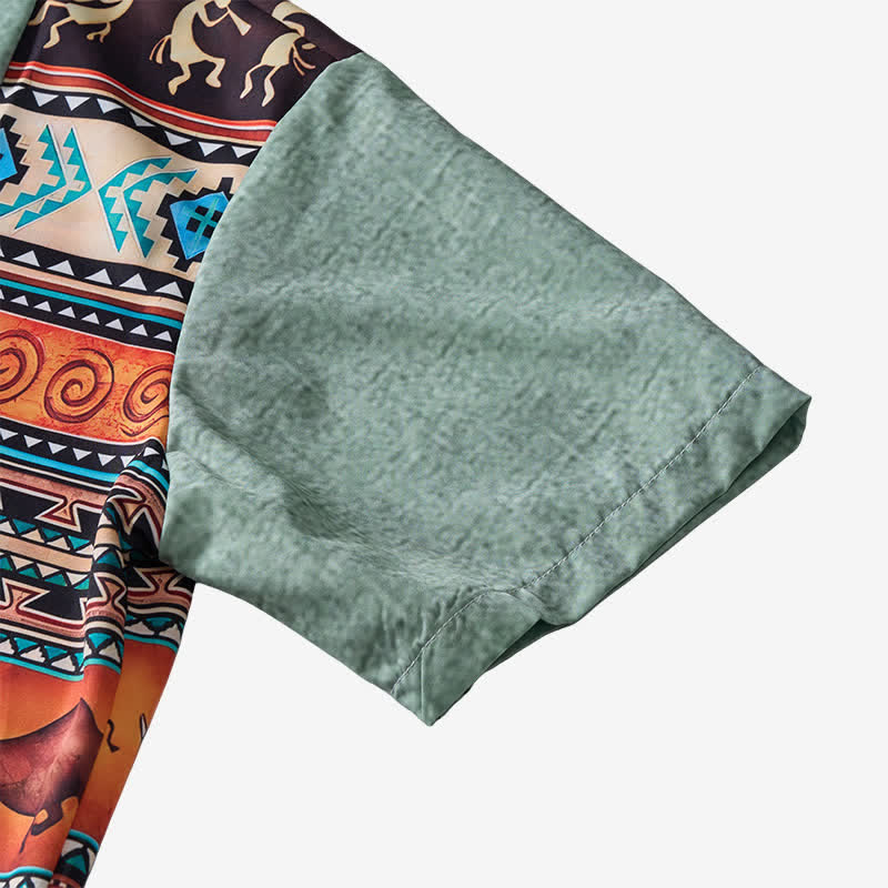 Chemise ethnique pour homme à imprimé bison pétroglyphe du désert - image 8