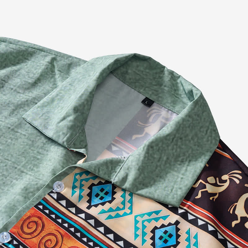 Chemise ethnique pour homme à imprimé bison pétroglyphe du désert - image 4