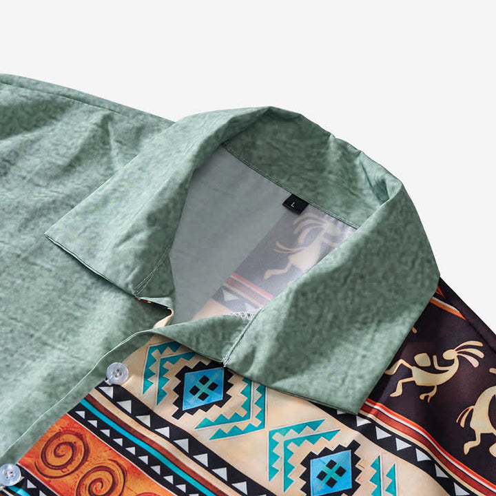 Chemise ethnique pour homme à imprimé bison pétroglyphe du désert - image 4