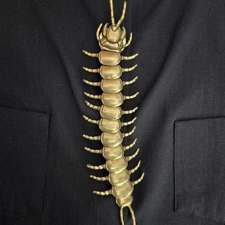 Couvre-bouton de chemise à pression en forme de mille-pattes gothique articulé - Or - image 0