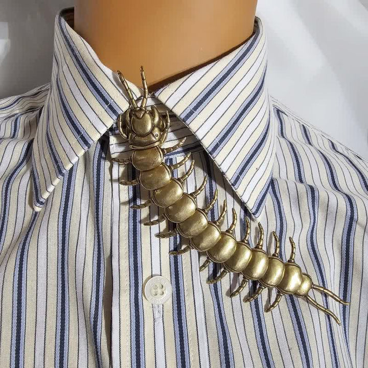 Couvre-bouton de chemise à pression en forme de mille-pattes gothique articulé - image 2