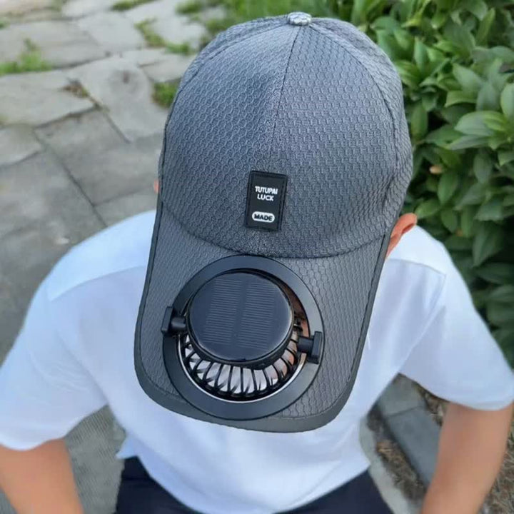 Casquette de baseball respirante avec ventilateur USB solaire intégré - image 0