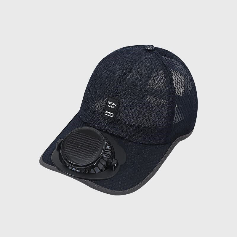 Casquette de baseball respirante avec ventilateur USB solaire intégré - Marine - Réglable (22"-23 5/8") - image 11