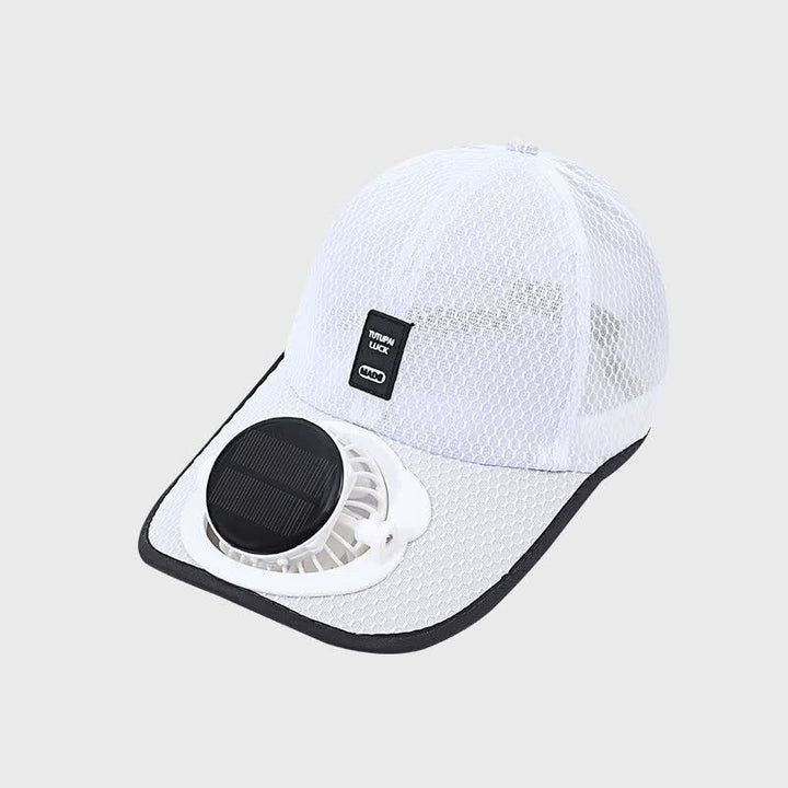 Casquette de baseball respirante avec ventilateur USB solaire intégré - Blanc - Réglable (22"-23 5/8") - image 13